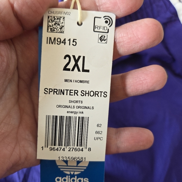 Adidas Originals Men's Sprinter Shorts - Energy Ink Purple  2XL - IM9415 New - Picture 3 of 8